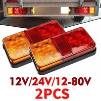 2Pcs 12V 12-80v 24V 10 LED Tail Light Taillight Turn Signal Indicator Stop Lamp Rear Brake Light For Car Truck Trailer