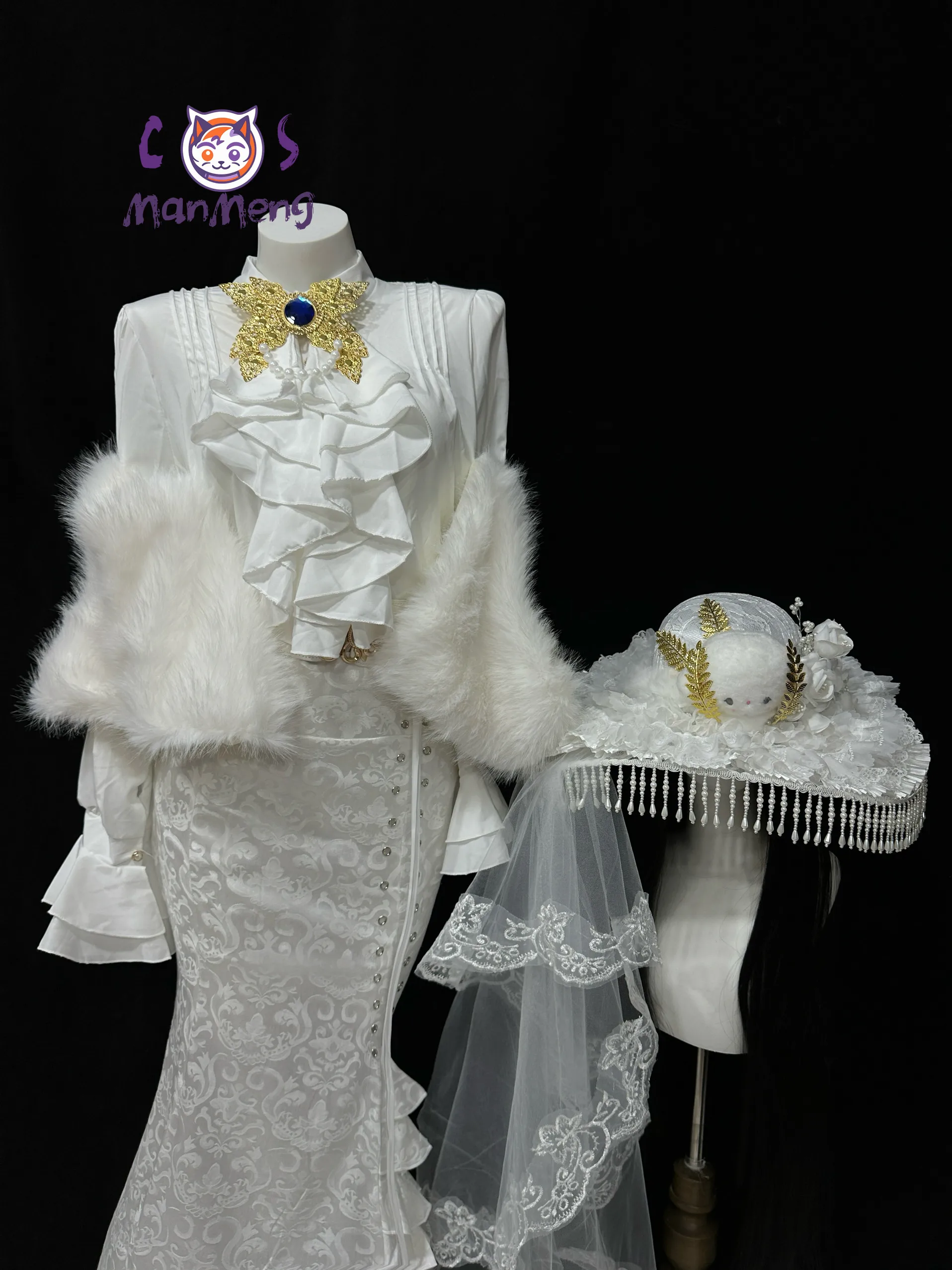 Michiko Geisha Wheat Cloud Game Identity Ⅴ Cosplay Costume Halloween Carnival Women's New Elegant Dress Hat Prop Uniform