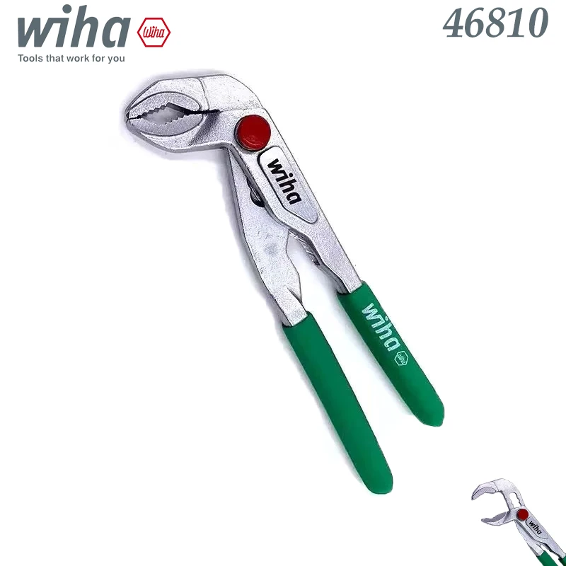 Alicates para Bomba de Agua Wiha 46810, Ajustables y Autoblocantes, para Plomería y Reparaciones de Bricolaje