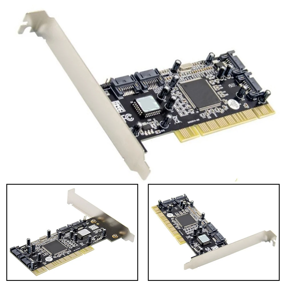 4-Port SATA PCI Expansion Card Silicon Image SiI3114 RAID 0/1/5/01/JBOD Support 1.5Gb/s Transfer Rate Storage Solution