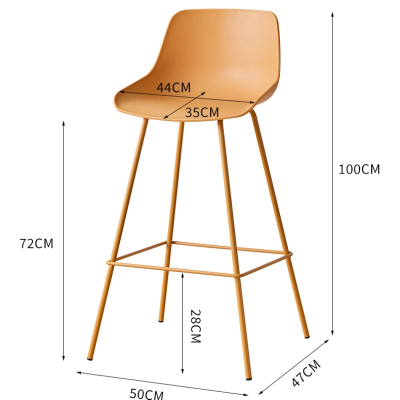 Reception Plastic Bar Chair Simple Nordic Modern Ergonomic Bar Stool Kitchen Designer Tabourets De Bar Sillas Furniture HD50BY