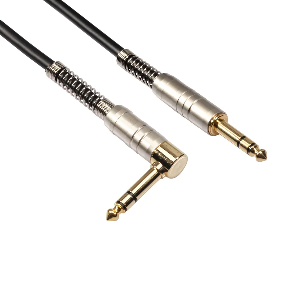 1/4 Cal TRS Stereo 6.35mm Elbow Jack Audio kabel do monitorów studyjnych wzmacniacz gitarowy mikser konsola zbalansowane ekranowane przewody