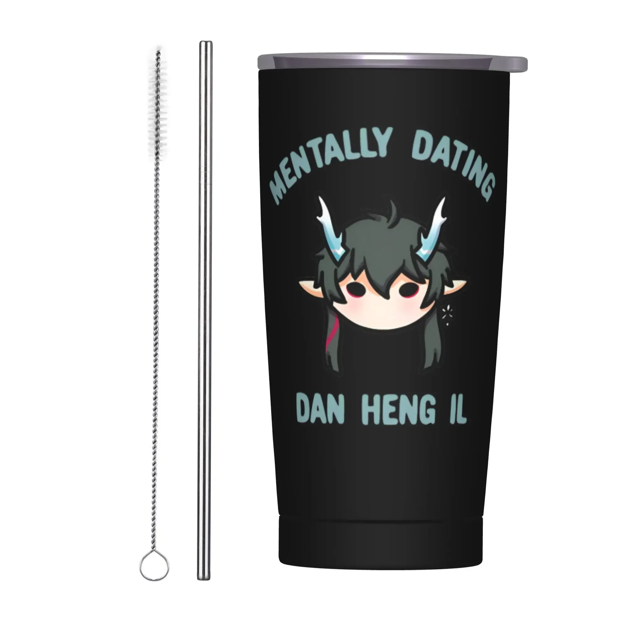 Honkai Star Rail Dan Heng Tumbler Vacuum Insulated Game Anime Thermal Cup Stainless Steel Double Wall Mug Spill Proof, 20oz