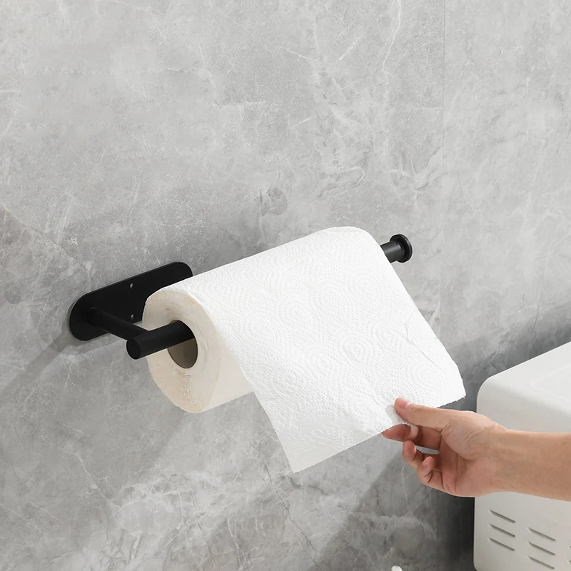 Kitchen Paper Towel Holder Adhesive Tissue Hanger Toilet Roll Paper Dispenser Cabinet Storage Napkin Rack Bathroom Accessories