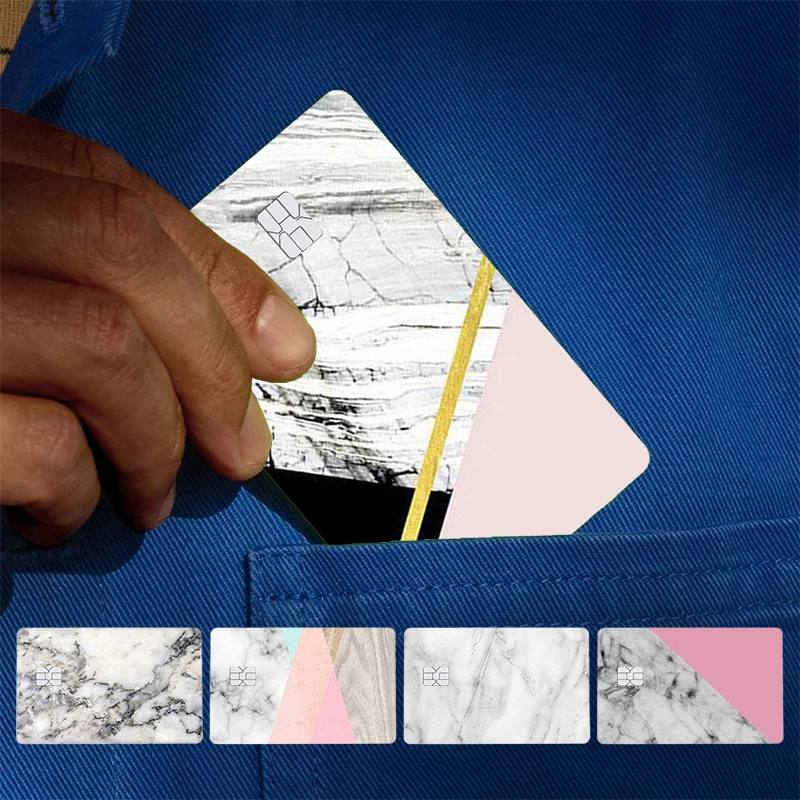 Marble Texture Stone Pattern Cover Skin Sticker For Credit Card Bank Debit Bus Card Front Side