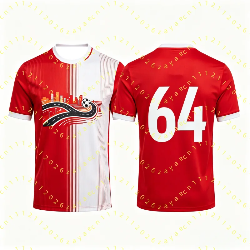 2026 3D Printed Fan Customization Red White Soccer Breathable Football TShirt Men Casual Streetwear Sports Top Parent-child