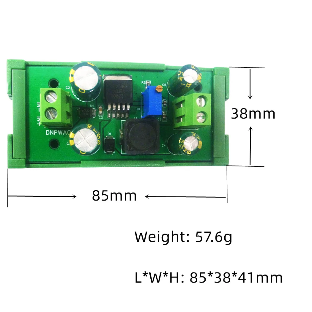 DIN Rail mount LM2596 LM2596S ADJ Power supply module DC-DC Step-down module 5V/12V/24V adjustable Voltage regulator 3A