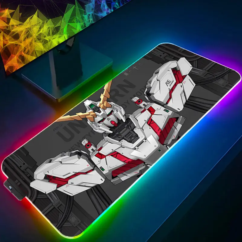 Gundam RGB Mouse Pad With Gaming Keyboard
