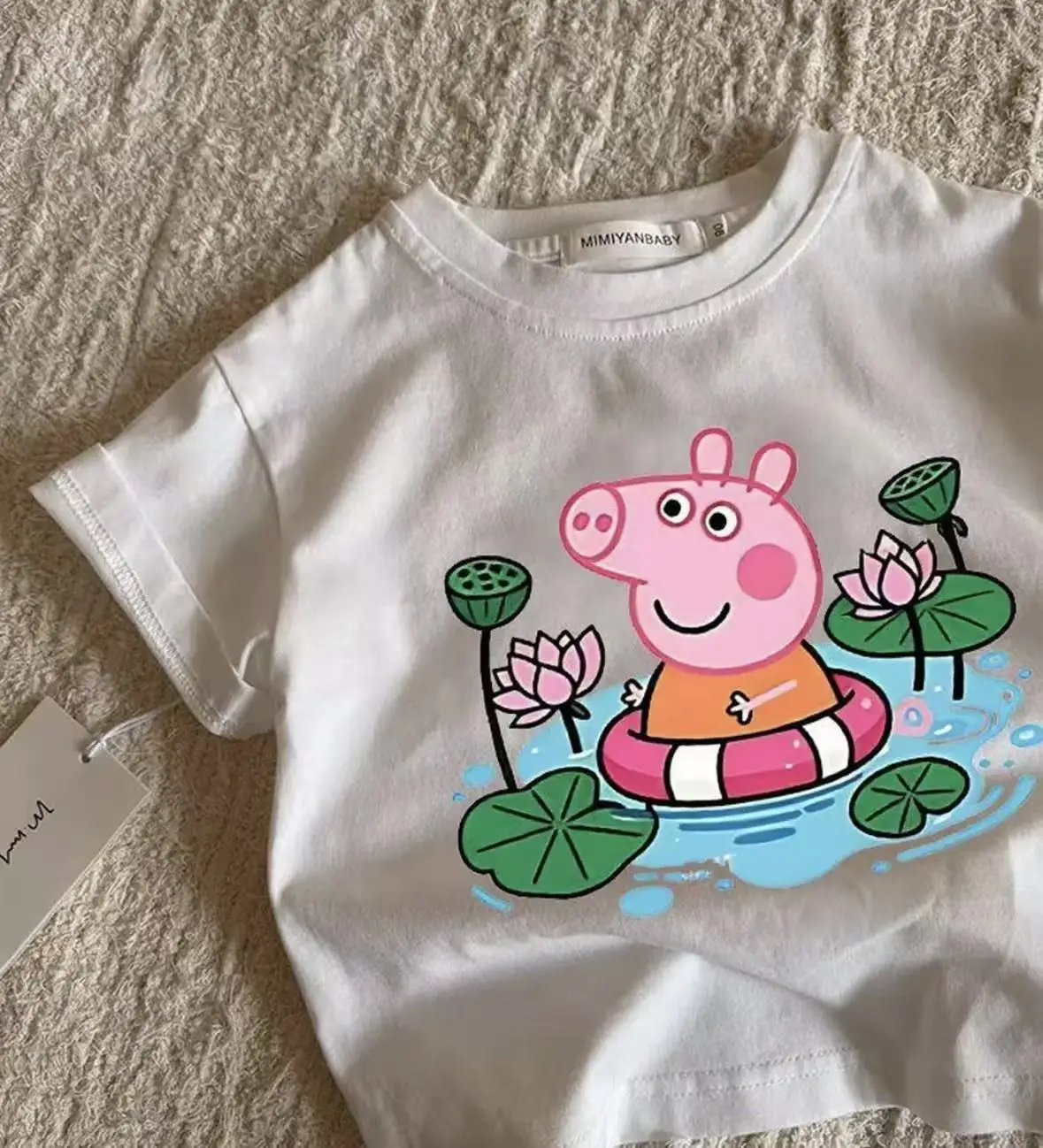 

2025-26, летняя детская футболка унисекс из 100% хлопка с рисунком свинки Пеппы и принтом Hasbro, дышащая свободная повседневная футболка y2k.