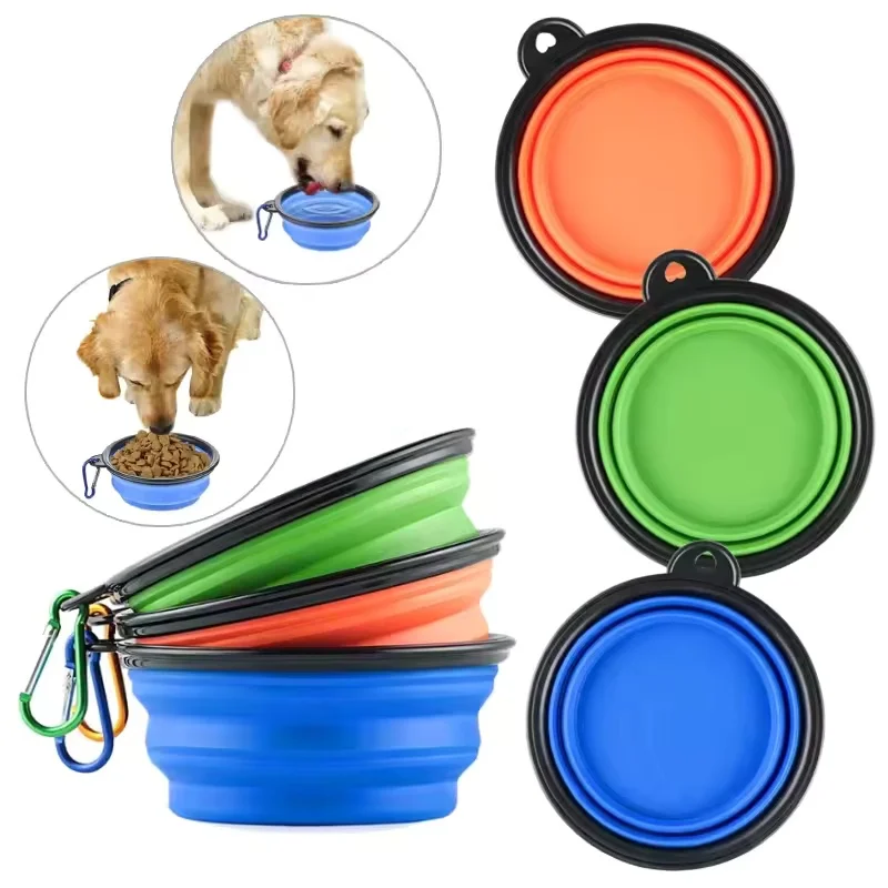 1Pcs Retractable Collapsible Pet Bowl Lightweight Outdoor Travel Dog Cat Drinking Feeder Bowl PET Folding Bowl