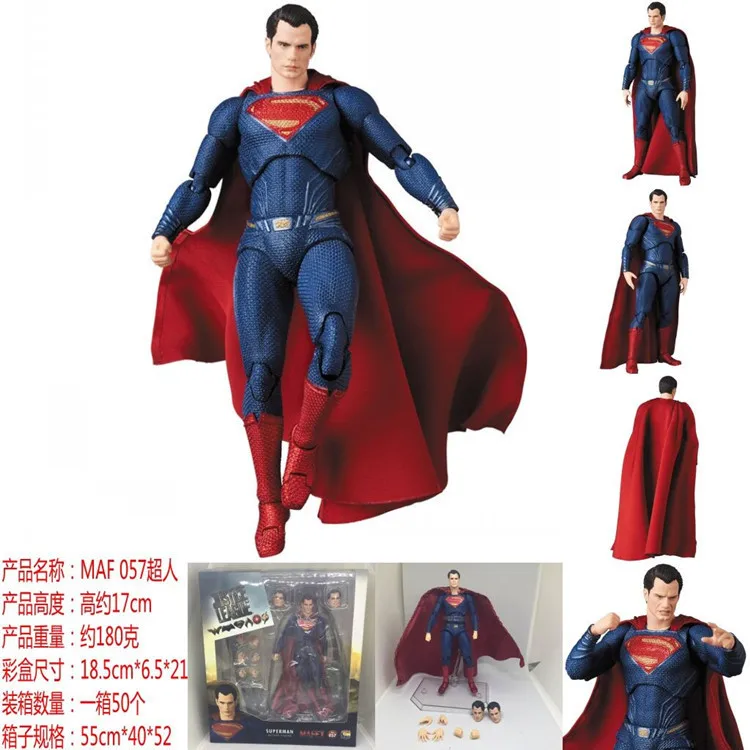 DC 슈퍼맨 MAFEX 057 저스티스 리그 슈퍼맨 액션 피규어 컬렉션 모델, BJD 선물 장난감, 16cm