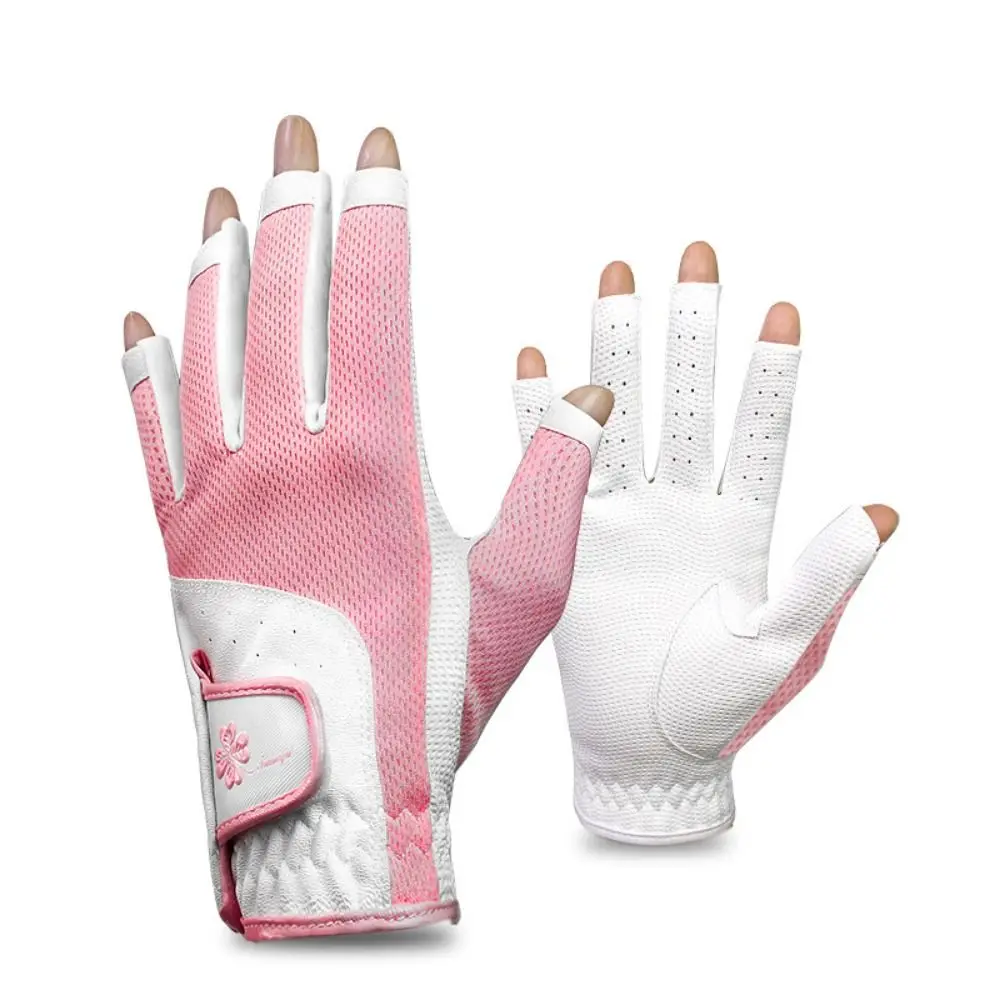 

Comfortable Women's Sport Gloves Fingerless Breathable Fingerless Golf Gloves Mesh Non-slip Ladies Golf Gloves Outdoor Sports