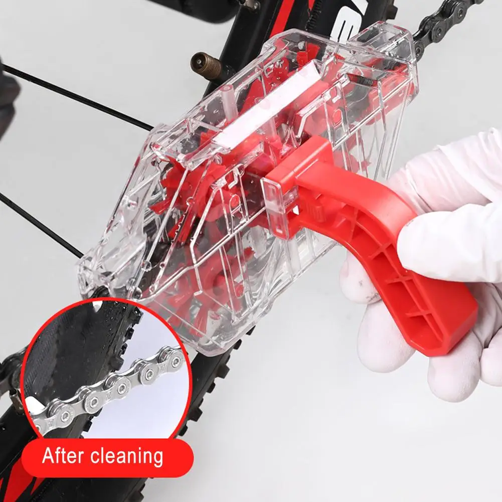 Bicycle Chain Cleaner Mountain Road Bike Chain Degreasing Transparent Visual Immersion Chain Washer Bicycle Cleaning Accessories