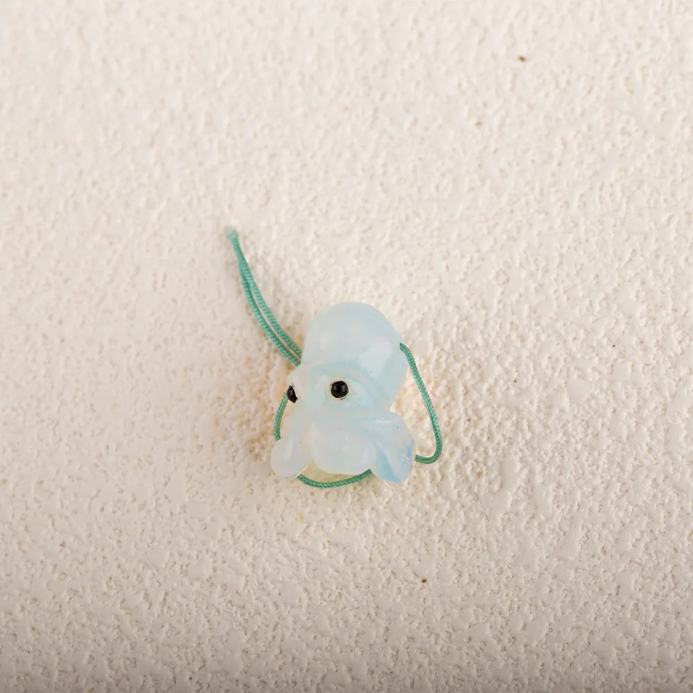 Natural gemstone Artificial Opal Octopus hand carved pendant-DIY handmade jewelry 19×11mm，4.7g