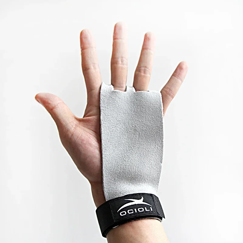 1 para ściskacz ze skóry syntetycznej Crossfit gimnastyka osłona ochraniacze dłoni podciąganie poziomy pasek podnoszenie ciężarów Guantes Gym