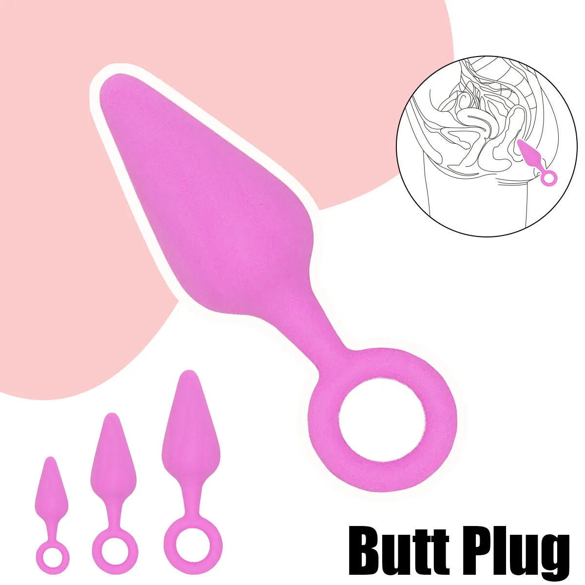 

3 Size Silicone Anal Plugs Beginner Training Butt Plug Dildo Sex Toy for Men Woman Anal Plug Anus Prostate Stimulator Trainer