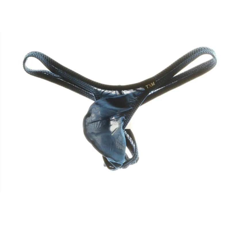 Young Men's Silky Glossy T-back Thong Low Waist Convex Pouch Soft Breathable Daily Wear Male Underwear All Year Round Daily Wear