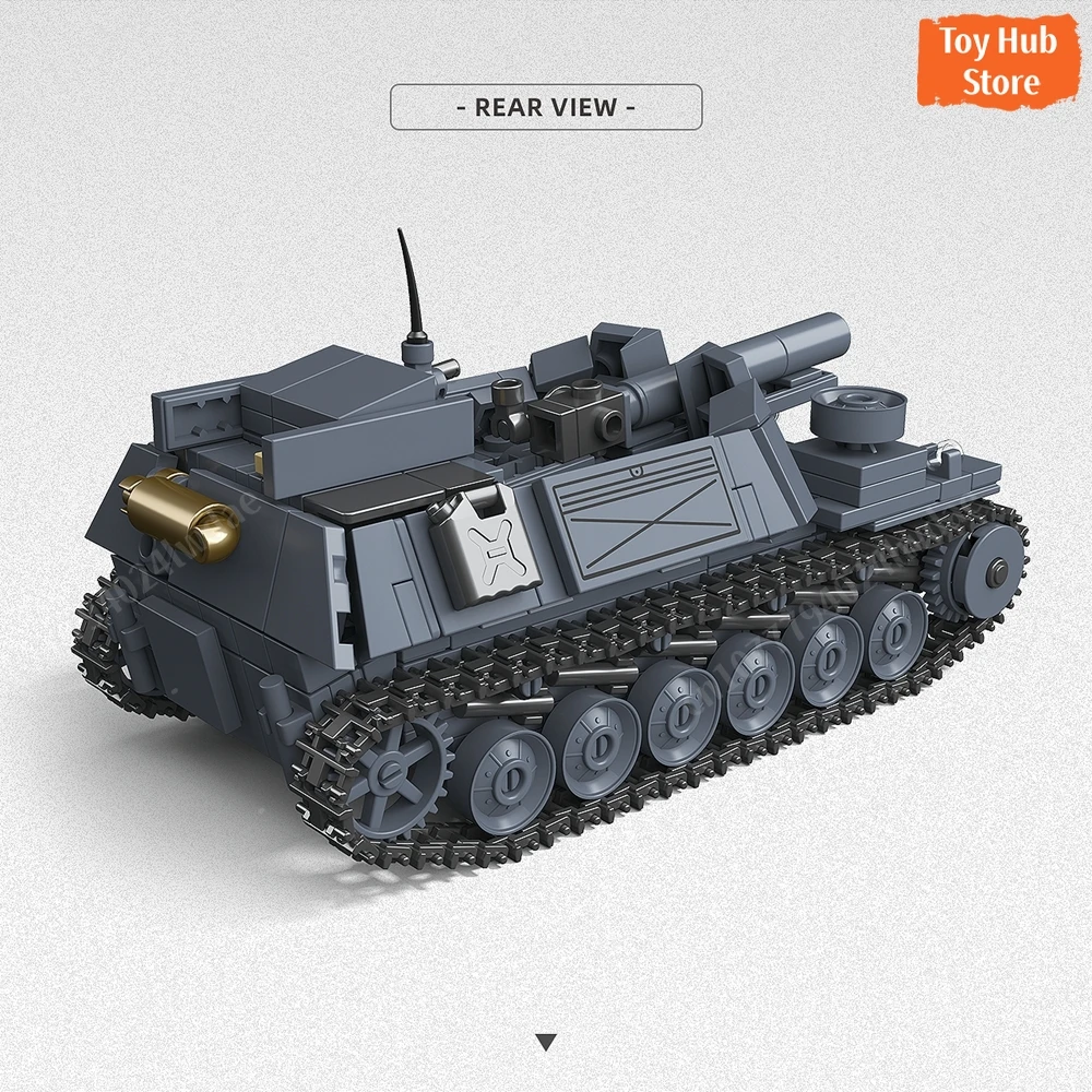 Ww2 الجيش الألماني 15 سم SIG 33 Auf Fahrgestell Panzerkampfwagen II (Sf) نموذج عسكري لعشاق البناء لعبة تعليمية #2