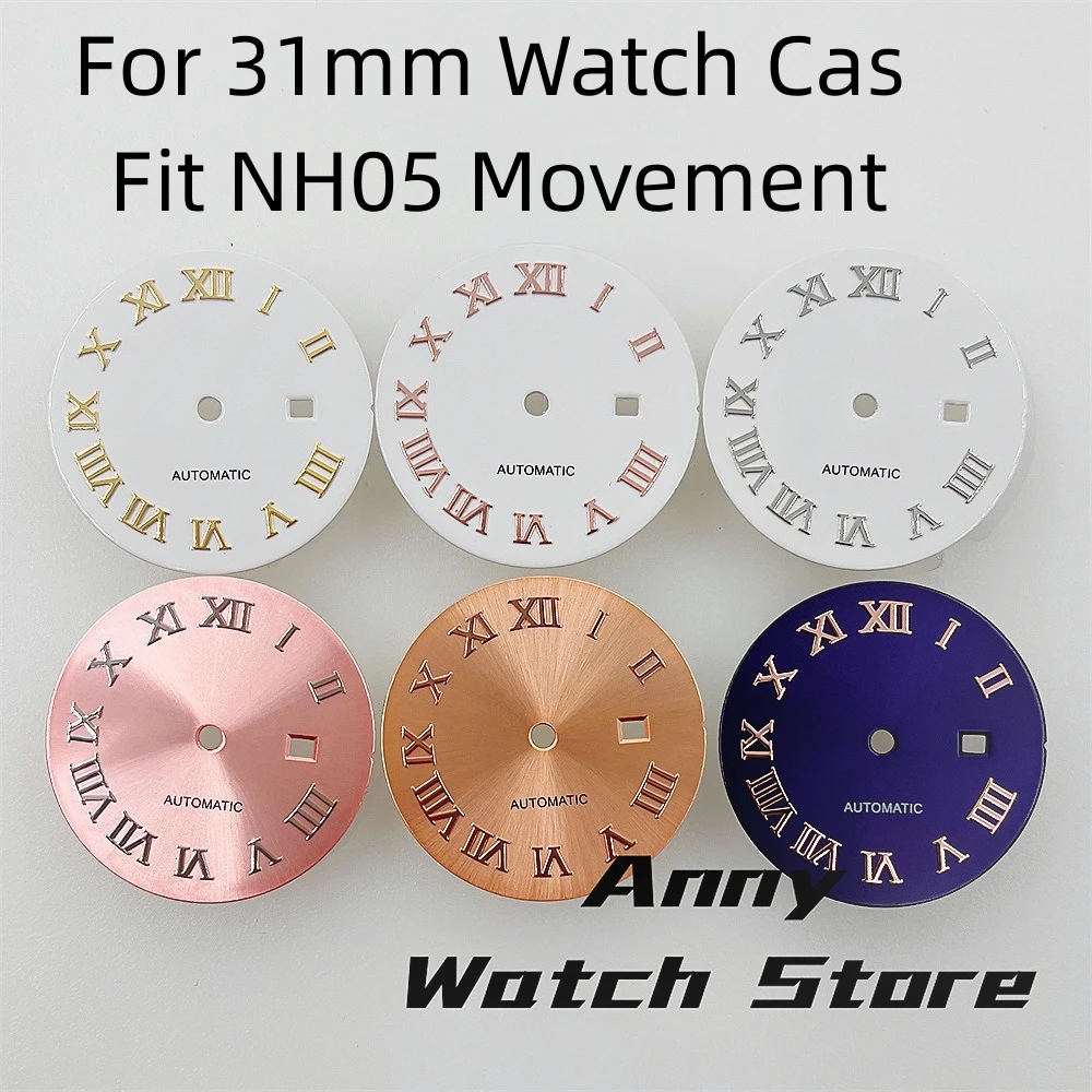 24.5mm Watch Purpie Gray Rose White Dial Roman Index Fit NH05 Movement Women Watches