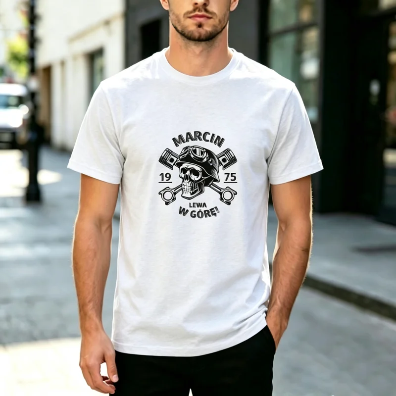 Vintage Biker Skull Helmet Piston Graphic T Shirt Men Women Cotton Crewneck Motorcycle Mechanic For Summer Casual Streetwear