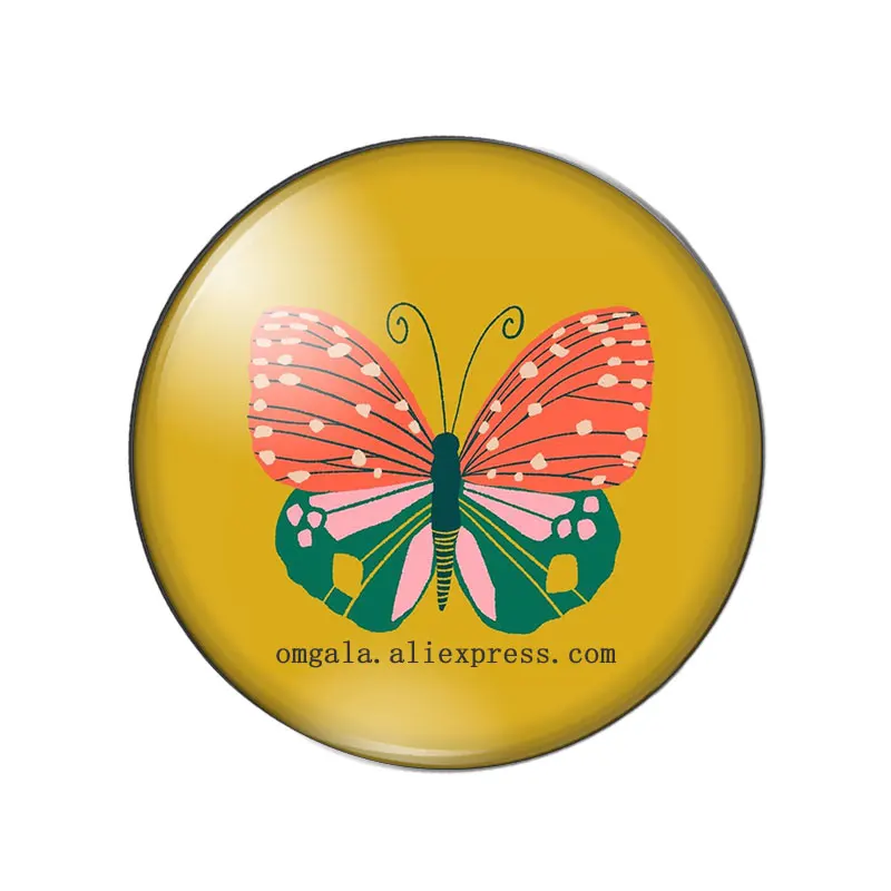 Beauty Butterfly Art Illustrations 12mm/16mm/18mm/25mm Round photo glass cabochon demo flat back Making findings