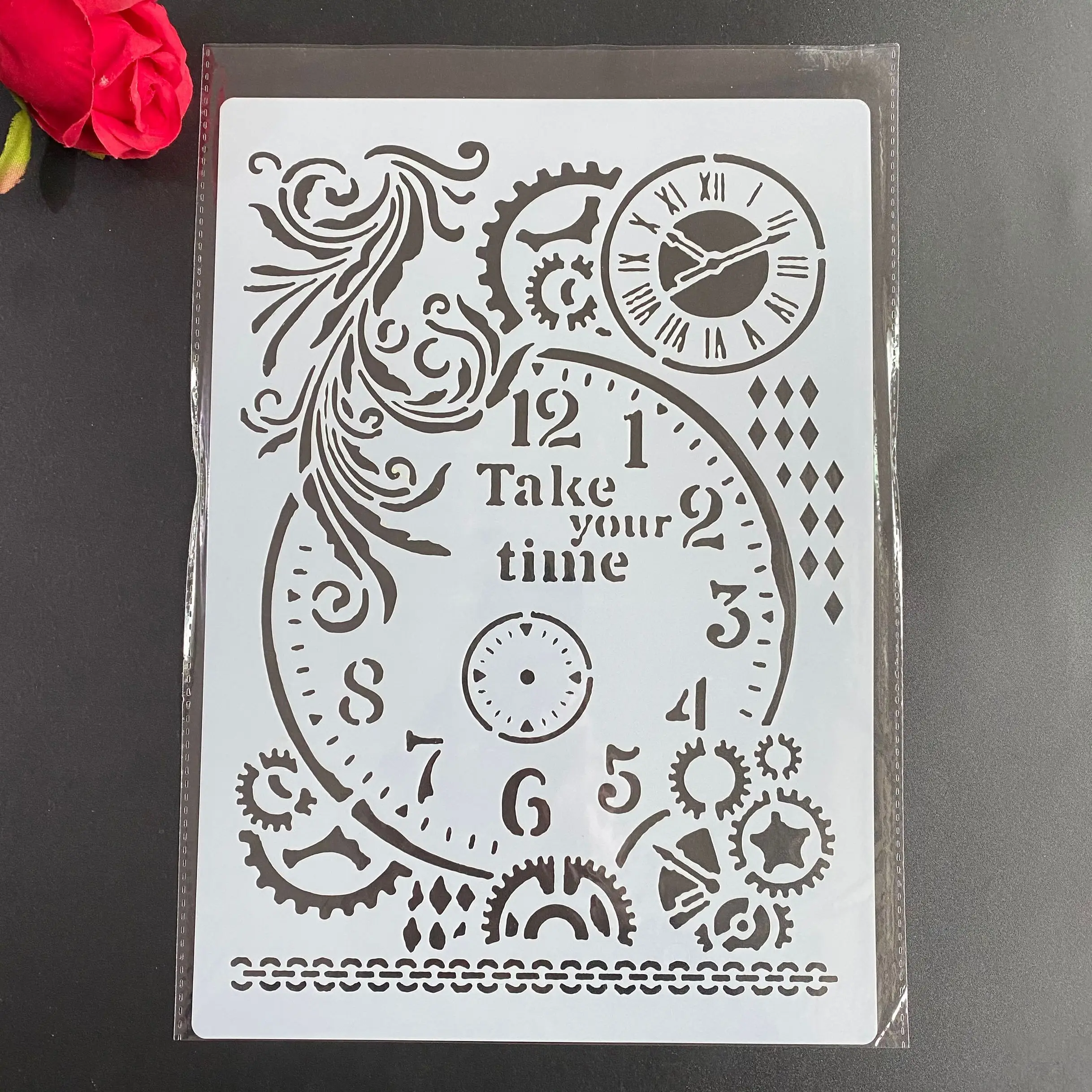 

DIY Stencils Wall Painting Scrapbook Coloring Embossing Album Decorative Paper Card Template,wall A4 29 * 21cm Mandala clock