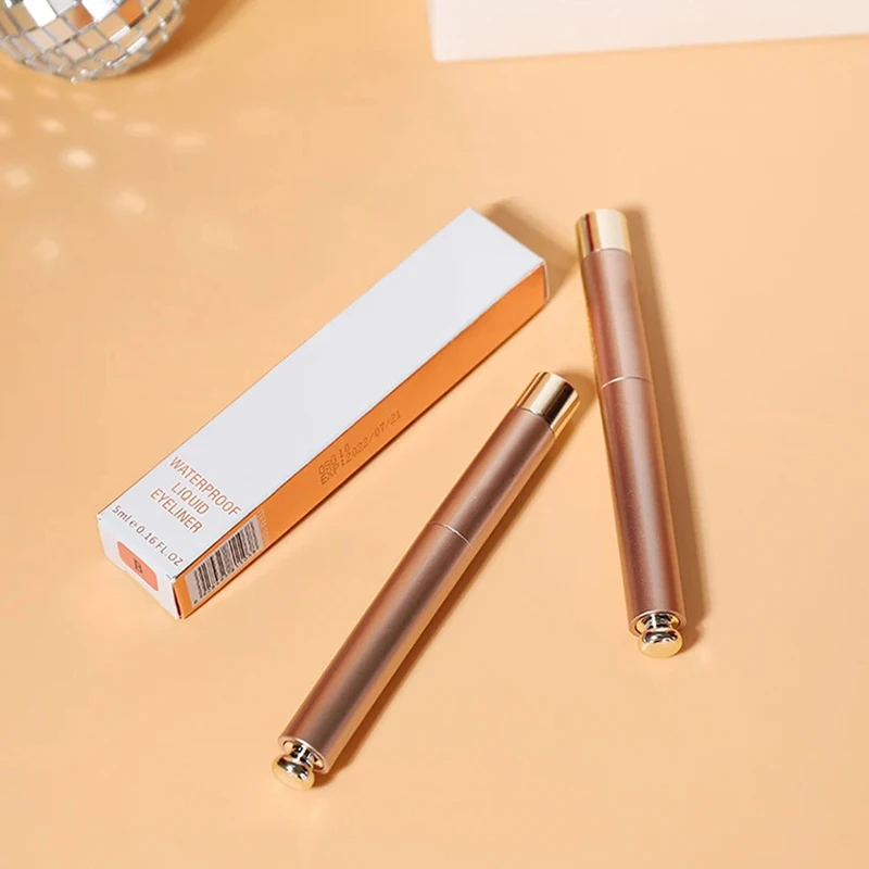 Delineador de ojos líquido profesional, lápiz negro de larga duración, resistente al agua, maquillaje, herramienta cosmética de secado rápido, sin florecimiento, 1 unidad