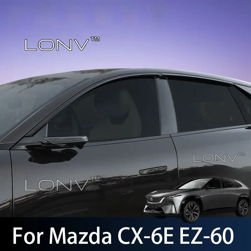 For Mazda CX-6e EZ-60 2026 2027 2025 J90K Car Window Visor Shelters Shades Sun Rain Deflector Guard Cover Waterproof Accessories