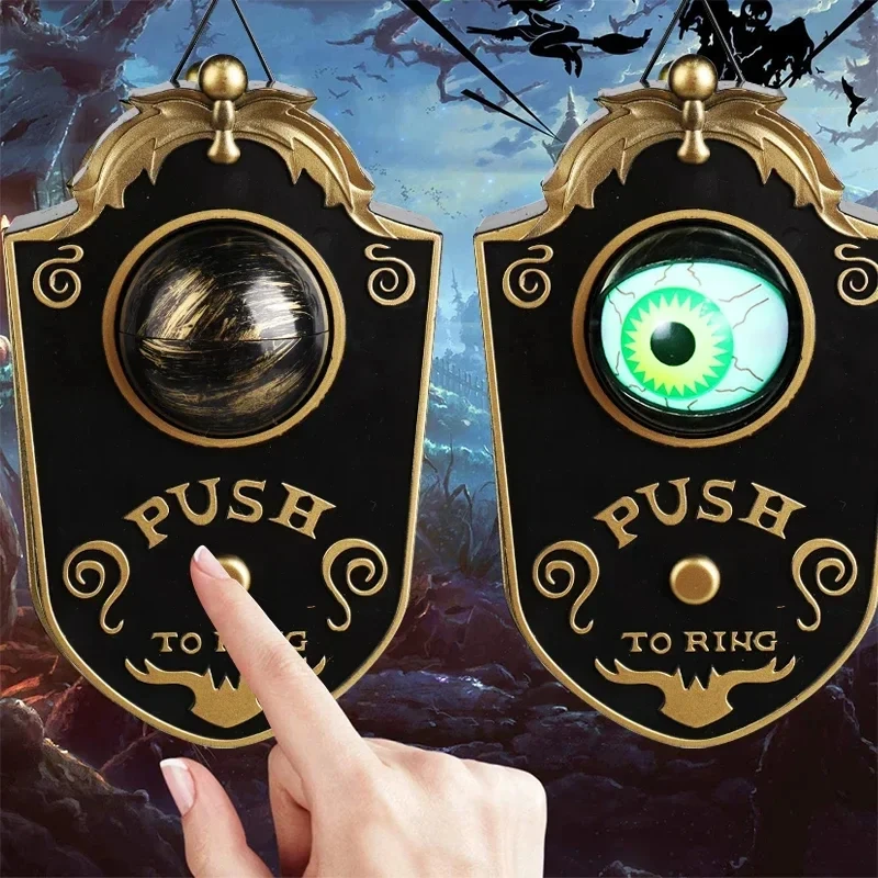 Luminous Hanging Doorbell Haunted Party Supplies Decorations Glowing Horror Props Creepy Eyes with Sound Lights for Halloween