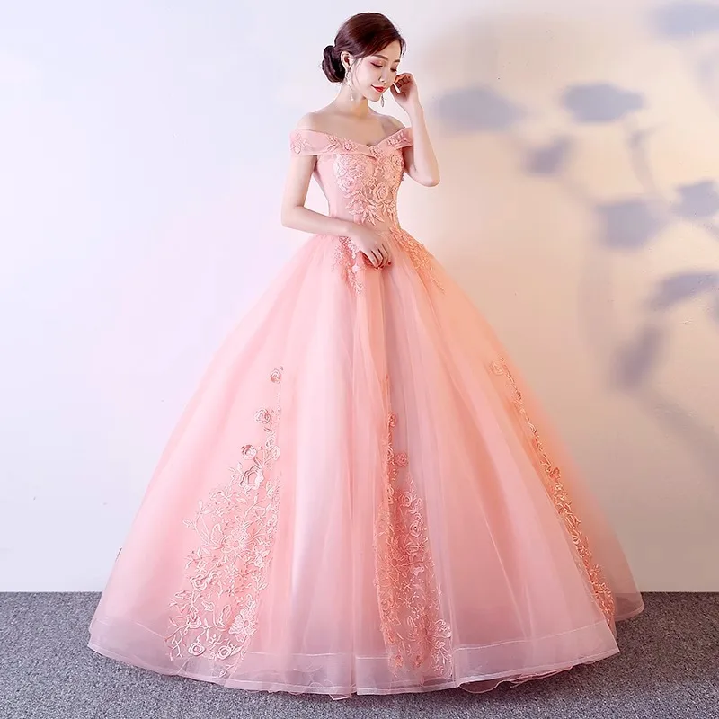 Pink Off the Shoulder Quinceanera Dresses 2024 Lace Appliques Prom Evening Party Gown Sleeveless robes 15 Years