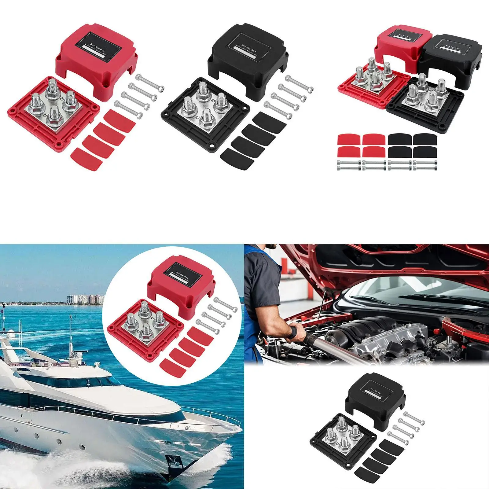 

Bus Bar Power Distribution Block RV Modification Terminal Studs Terminal Bus Bar, for Automotive Trailer Solar Wiring M10
