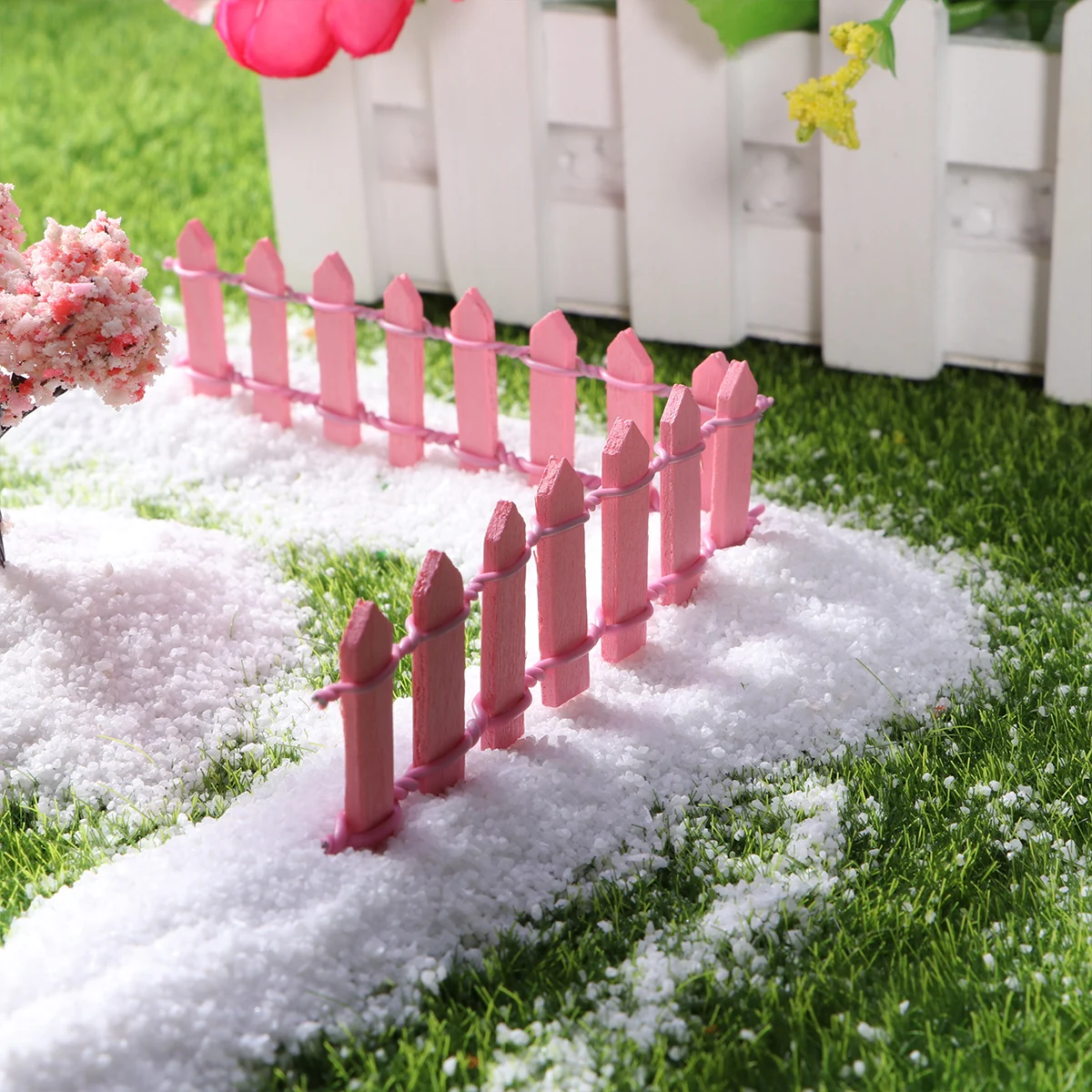 

Picket Fence Decoration Small with Micro Landscape Christmas Decorations Tree Border Fences