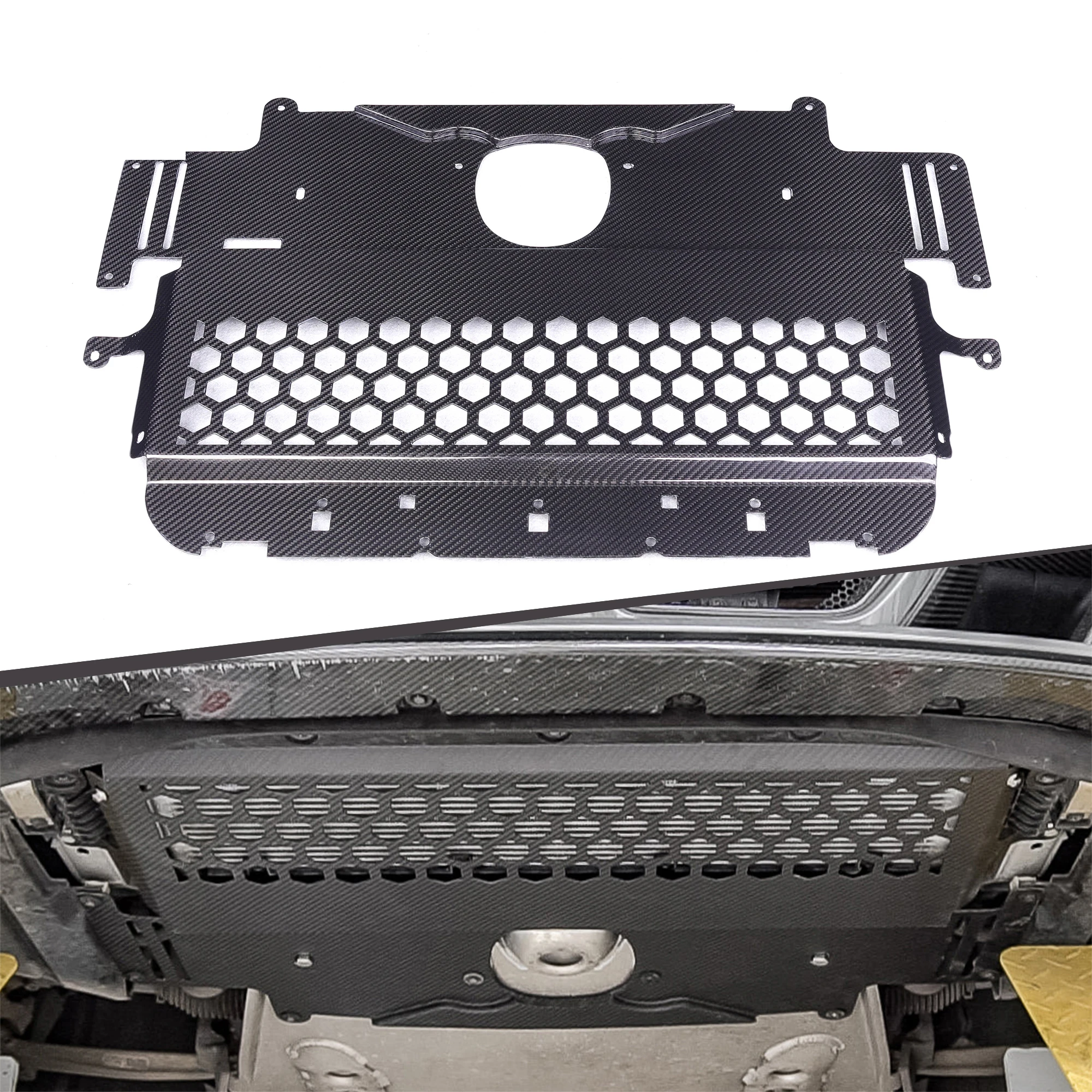 

Dry Carbon Fiber Lower Guard Plate Oil Cooler Skid Plate For BMW M3 M4 G80 G82 G87 2023+