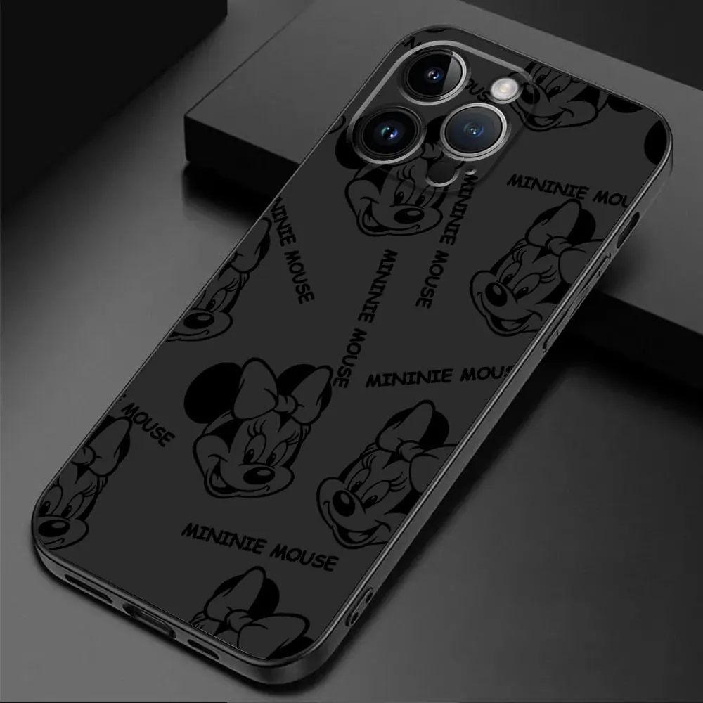 Disney Mickey Mouse Capa Case for Apple iPhone 14 SE 11 13 Pro 15 Pro Max 8 Plus XR 12 Mini XS X 15 Pro Cover Black Soft Coque