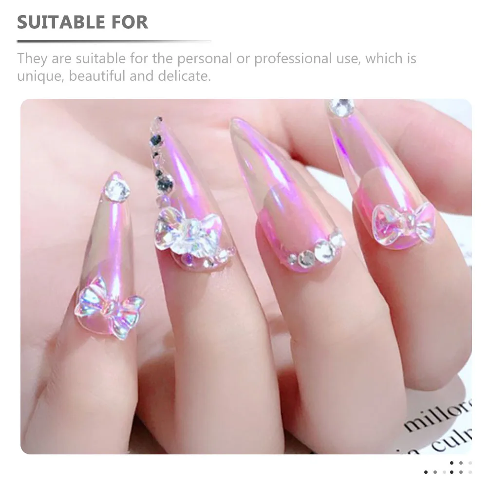 

80 Pcs Diamond Nail Ribbon Decorations Manicure DIY Accessory Resin Accessories