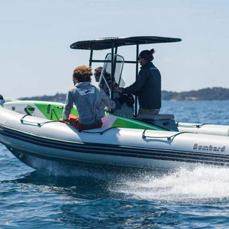 Center Console Boat T-Top, Model RD380 Universal Fit, Anodized Black Aluminum Frame, 600D Canvas, for Marine Fishing Boat Yacht