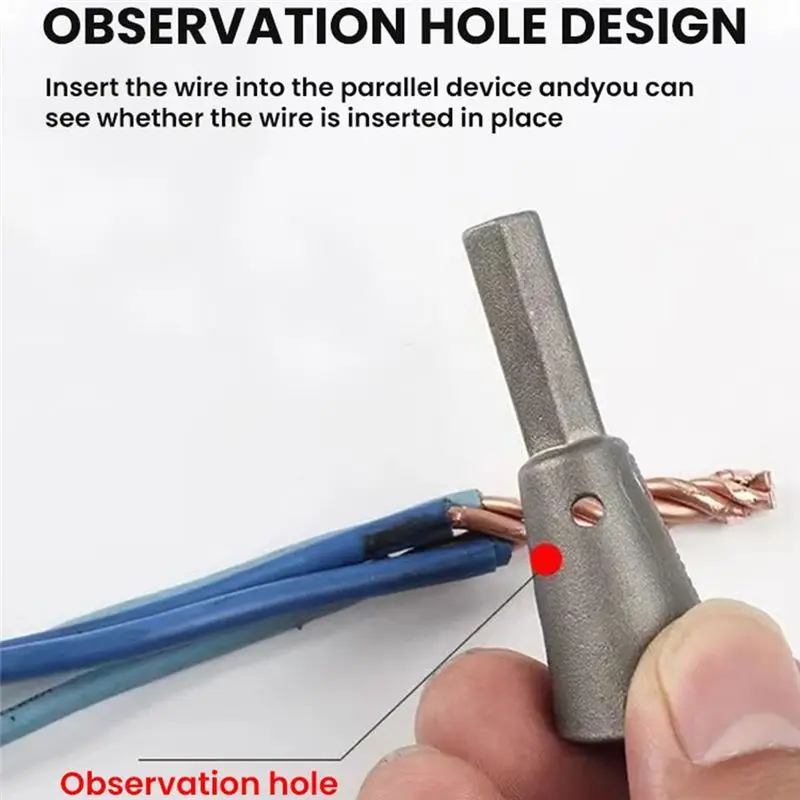 AT05-3PCS Wire Twisting Tools Hex Handle Electrician Quickly Twister 1.5-6 Square 2-6 Way Twister Wire For Power Drill Drive