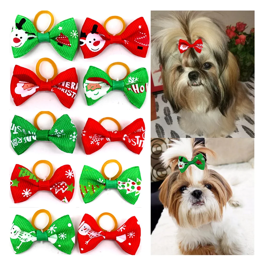 12 Stuks Stropdassen Schattige Kerst Strik Hond Touw Houder Stijlvolle Dagelijkse Slijtage Opvallende Accessoires Voor Grote Honden Linten