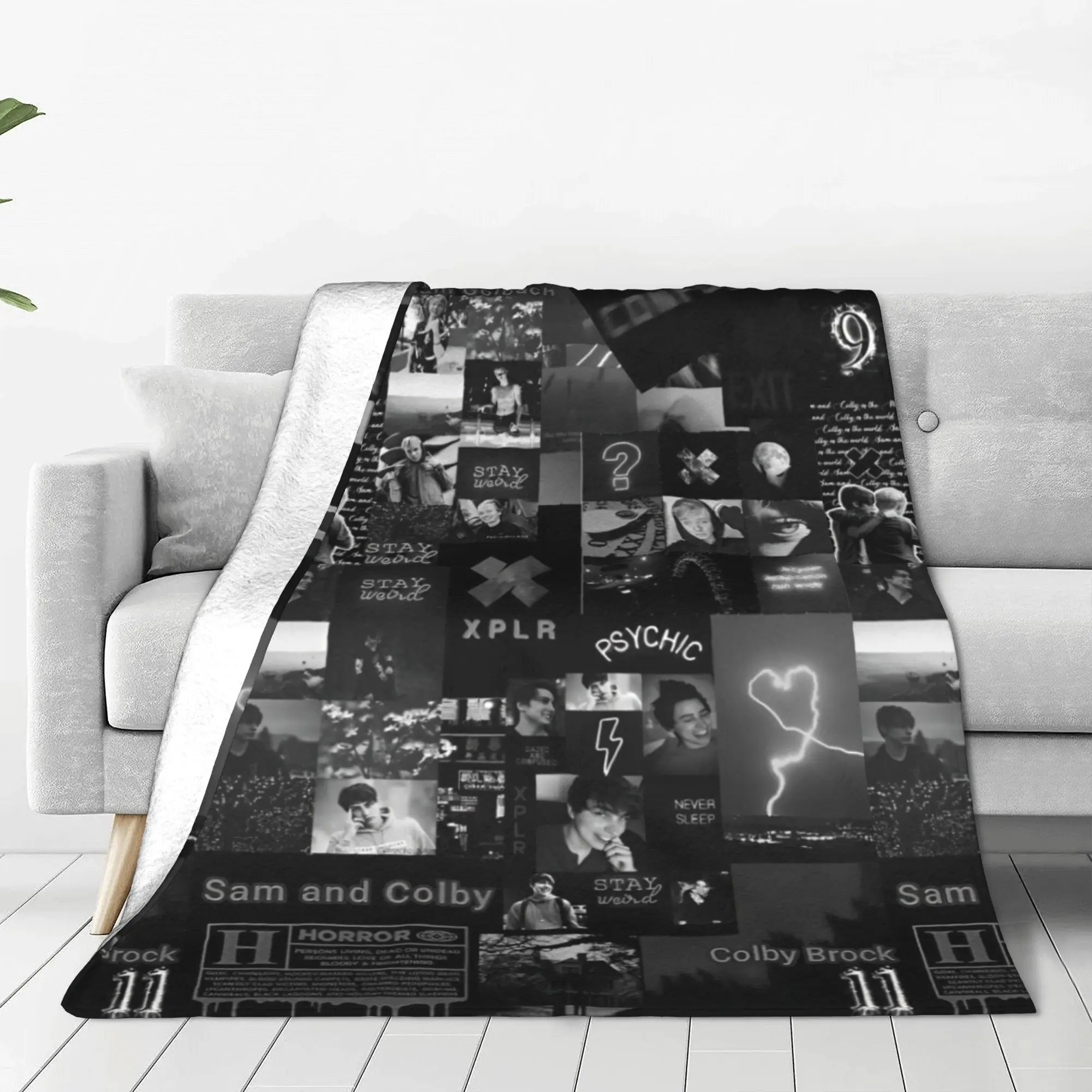 Sam and Colby XPLR Flannel Blanket TV Actor Collection Funny Throw Blankets for Home 200x150cm Rug Piece Soft