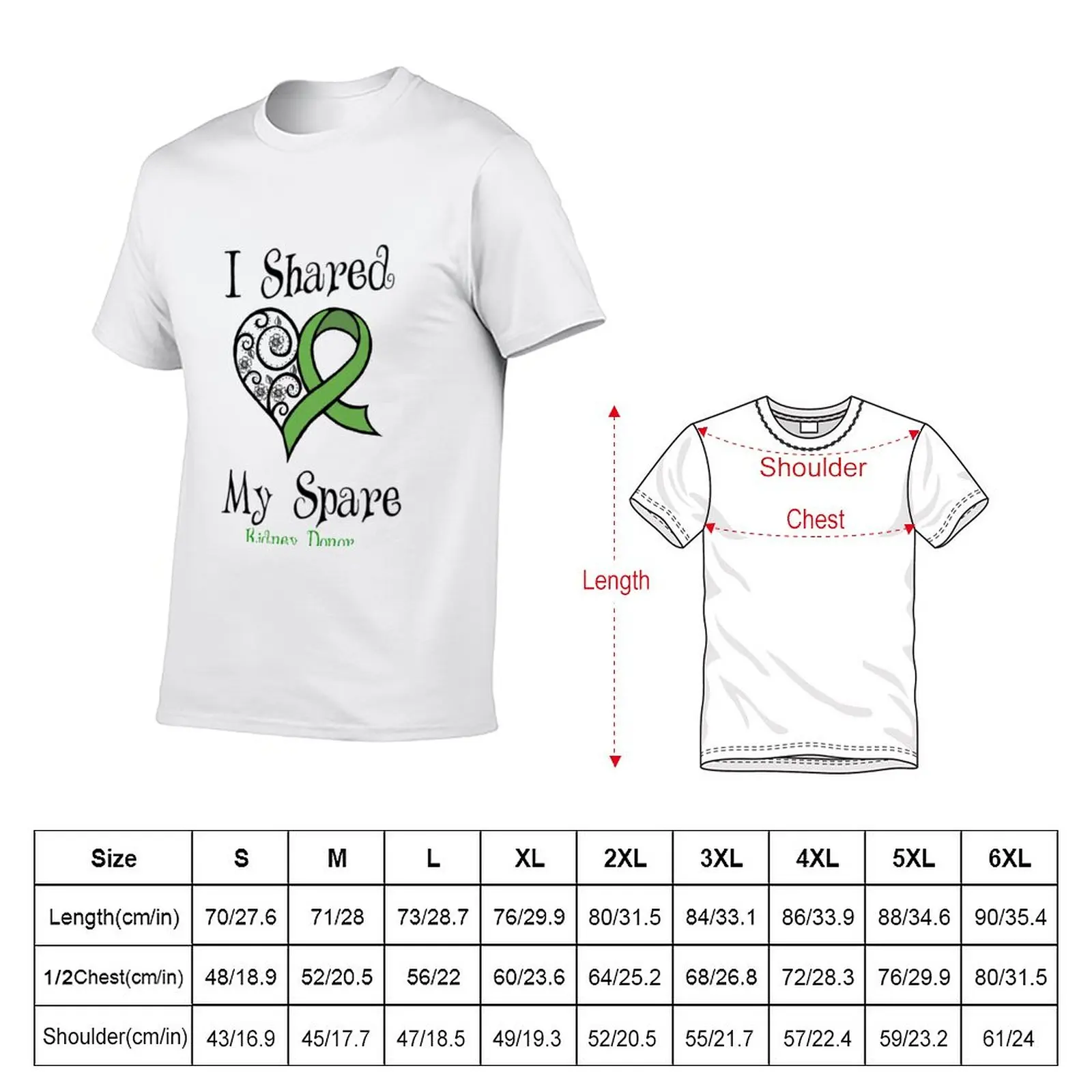 I Shared My Spare Kidney Donor Design T-Shirt summer clothes blacks Men's cotton t-shirt