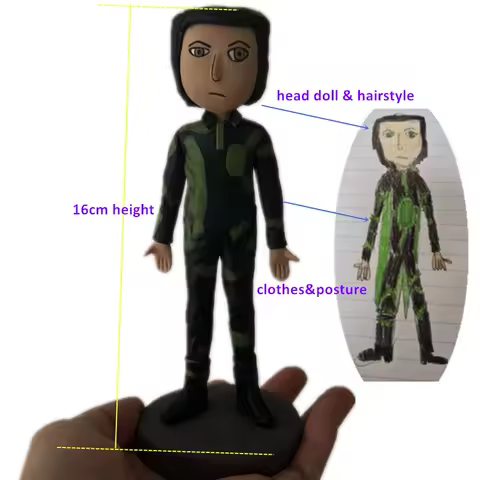 Custom Busts Portrait Paintings 3D Figurines Handmade Fantasy Stereoscopic Puppets Dolls 16cm Height Funny Gift