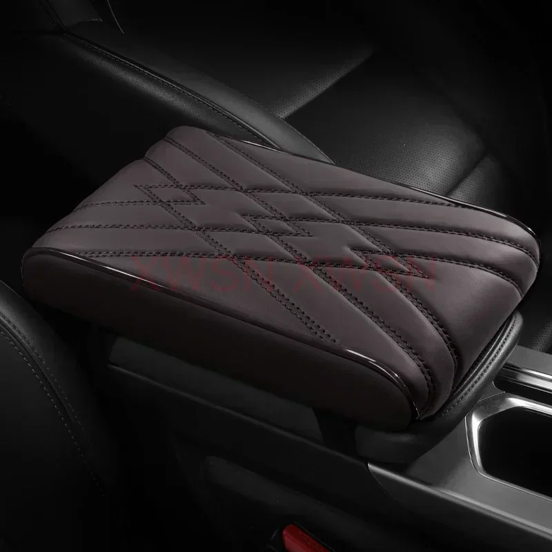 Universal Style Nappa Leather Car Armrest Box Mat for Renault Clio Talisman Chevrolet Sail Fiat Pailo Bravo Interior Accessories