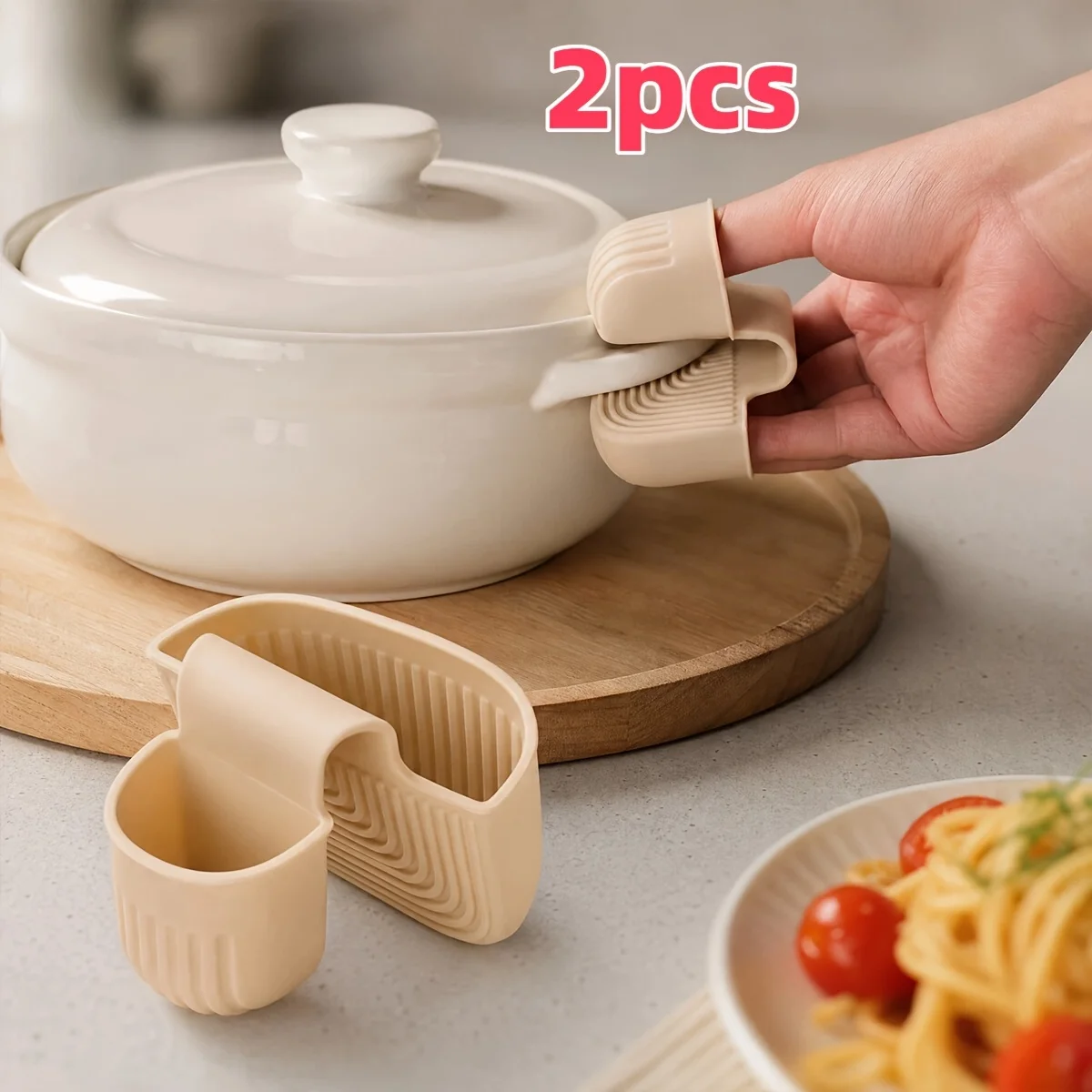2pcs Silicone Cookware Additions for Casserole, Baking Tray, Bowls, Microwave Oven, Durable, Portable, Ideal for Kitchen, Rvs