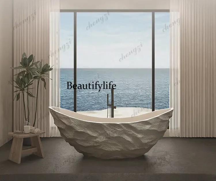 A17 New Japanese-style retro bathtub small apartment family hotel B & B integrated independent bathtub deep bubble