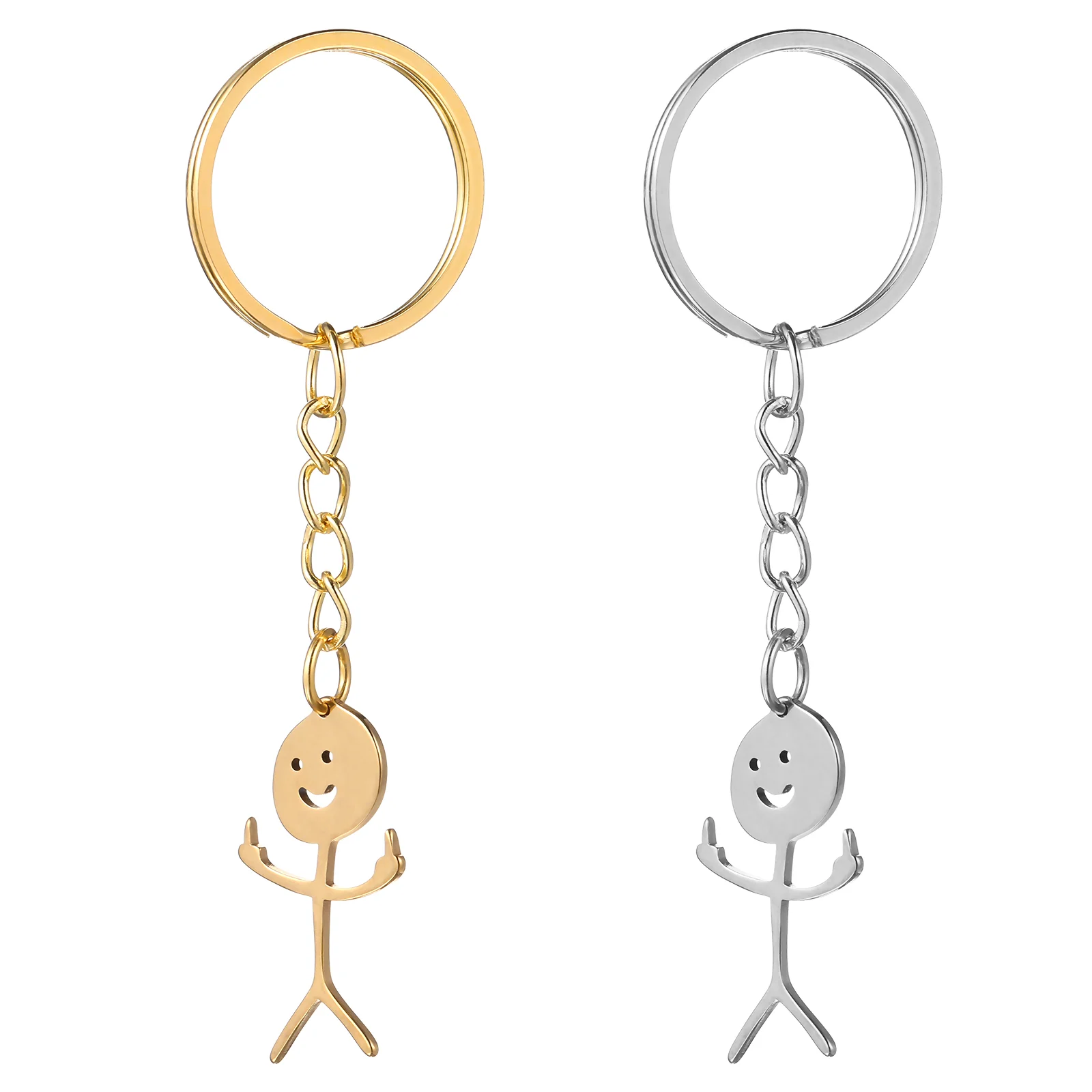 

2 Pcs Key Chain Pendant Rings Keychain for Men Accessory Bag Charms Funny Doodle Accessories Chains