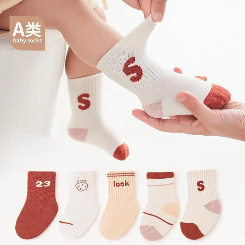 Bardibess New Autumn Baby Socks Toddler Cute Striped Letter College Style Socks infant socks for girl knit baby socks