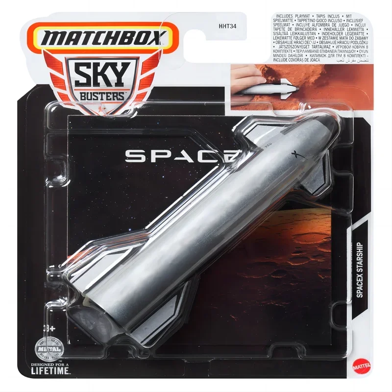 Mattel-coche Matchbox Sky Buster 1/64 Original para niños, juguetes SpaceX Starship MBX Stunt Plane Boeing 747-400 Airbus Twin Engine Blaze