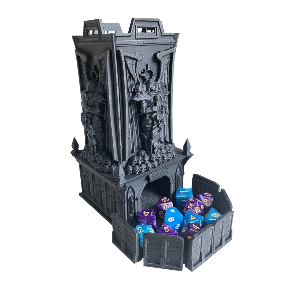 

God 3D Printed Dice Rolling Castle Tabletop Gaming Tower Dice Tower Tray for DND Board Game D&D RPG Best Gift for Friend