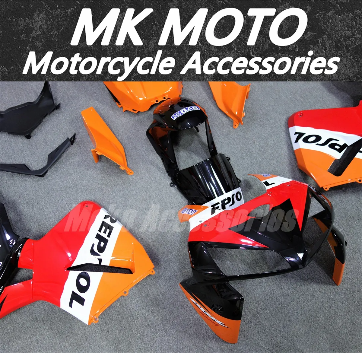 Motorbicikli fairings készlet illeszkedő számára cbr600rr 2005-2006 Karosszéria állítsa Magas légnyomású levegő minőségű ABS Nedves folt Új Vörös biliárdgolyó Ágcsernyő Narancsszínű