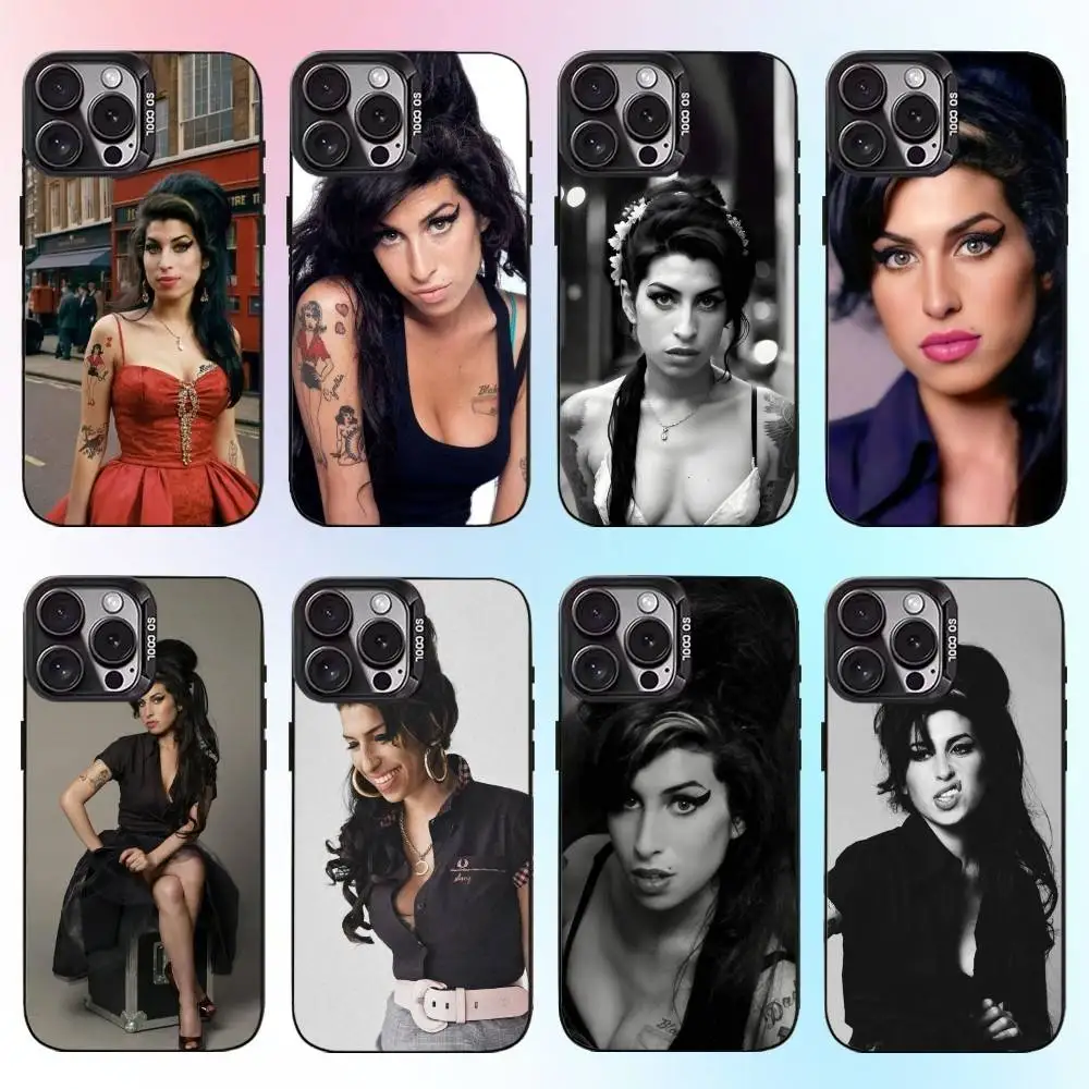 

Amy Winehouse Phone Case For iPhone17,16,15,14,13,12,11 Plus,Pro Max Black Candy Matte Shockproof Cover